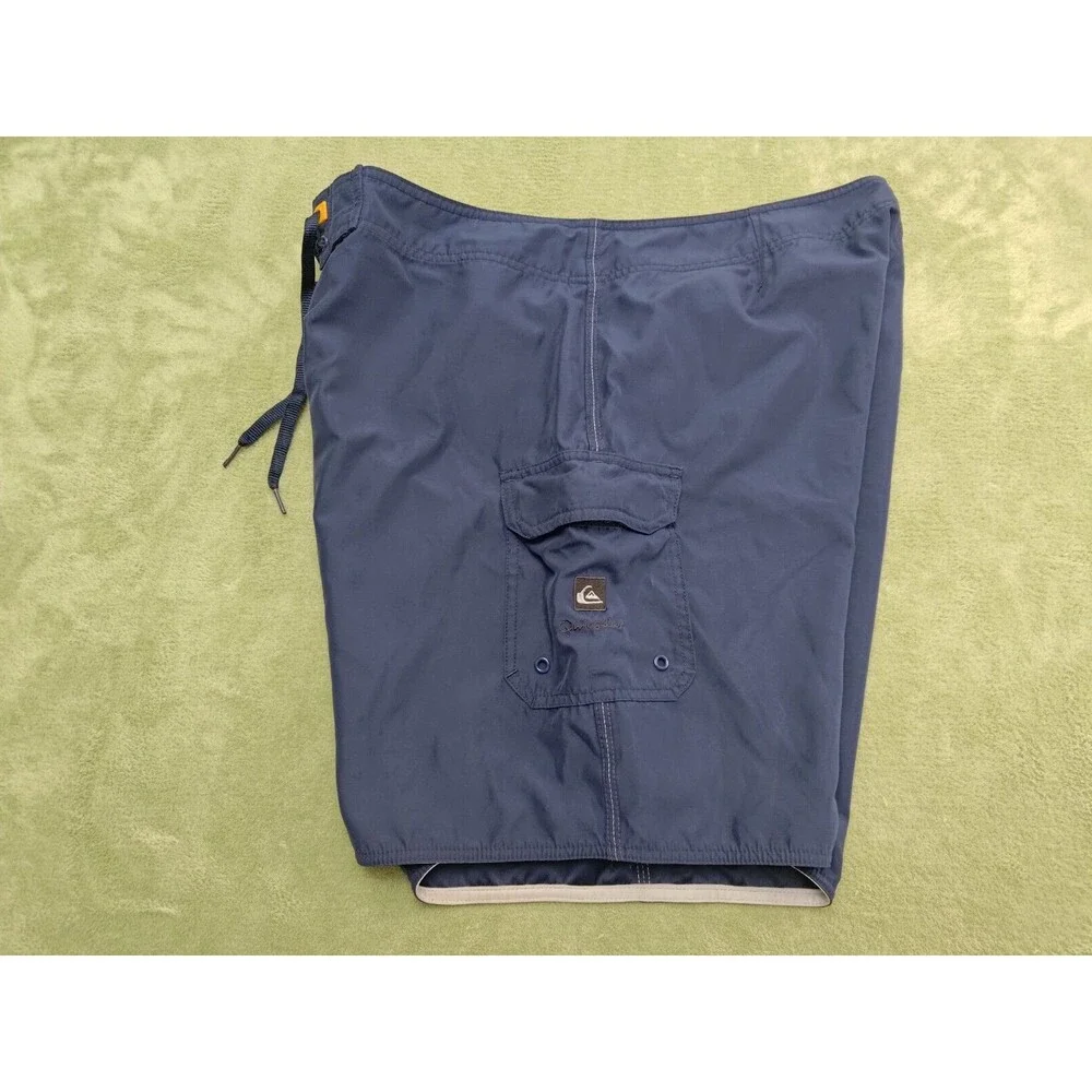 Quiksilver Mens 40 Board Shorts Blue Swim Trunks Pockets Beach Surf Casual